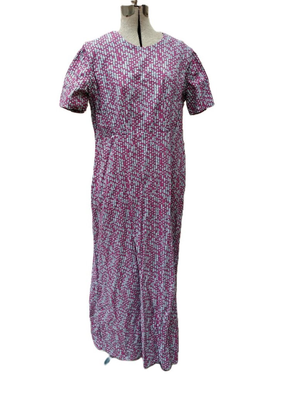 Mennonite Cape Dress Pink Black Prairie 41" Bust 36" Waist Cotton Lagenlook Boho